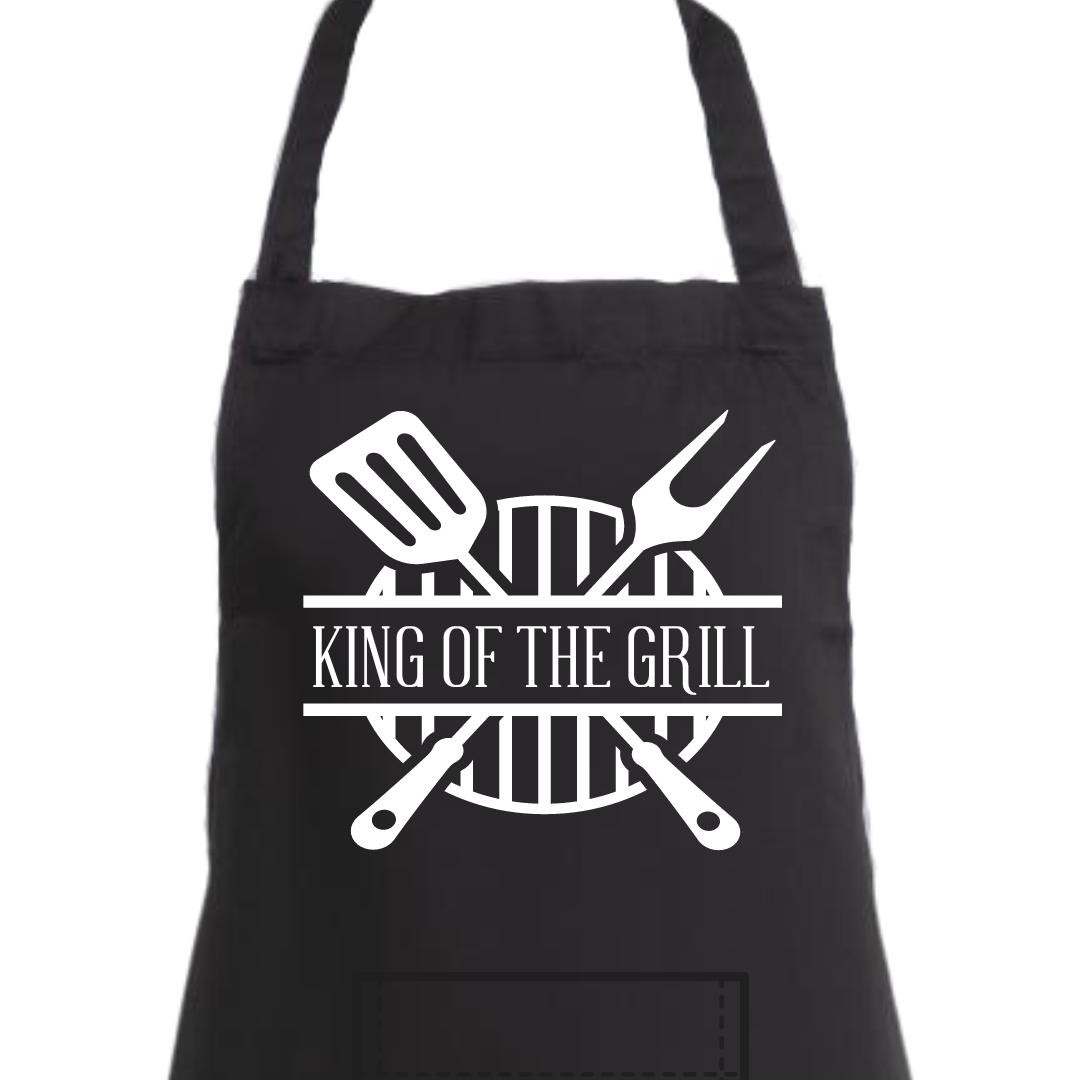 Second Ave Men's Funny King of The Grill Black Apron BBQ Grill Cooking Kitchen Apron