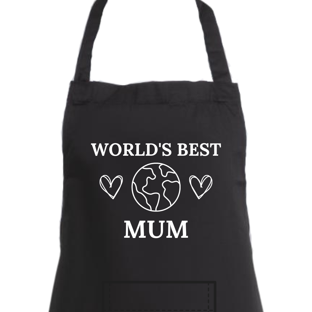 Second Ave Women's World's Best Mum Black Apron Baking Cooking Kitchen Apron