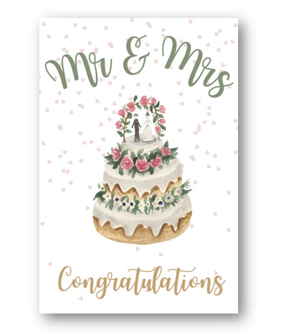 Second Ave Mr & Mrs Wedding Day Cake Congratulations Card