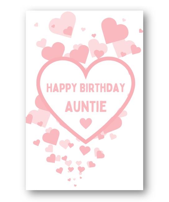 Second Ave Auntie Pink Hearts Love Cute Happy Birthday Card Greetings Card For Her