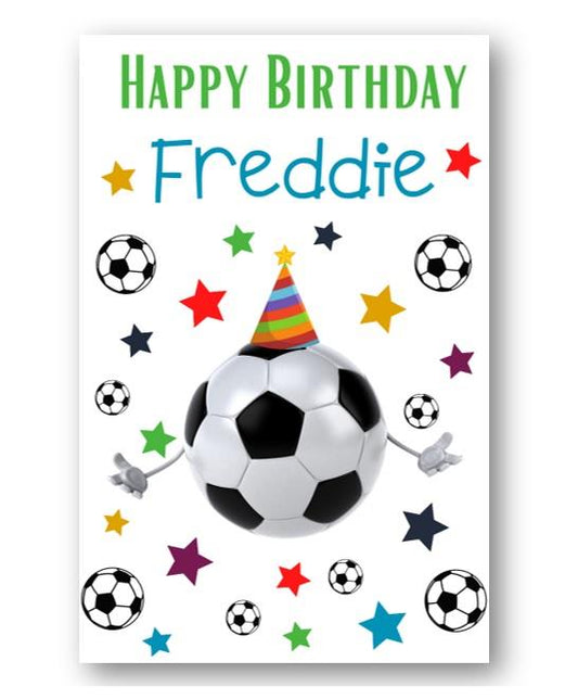 Second Ave Personalised Football Children's Kids Happy Birthday Card Greetings Card