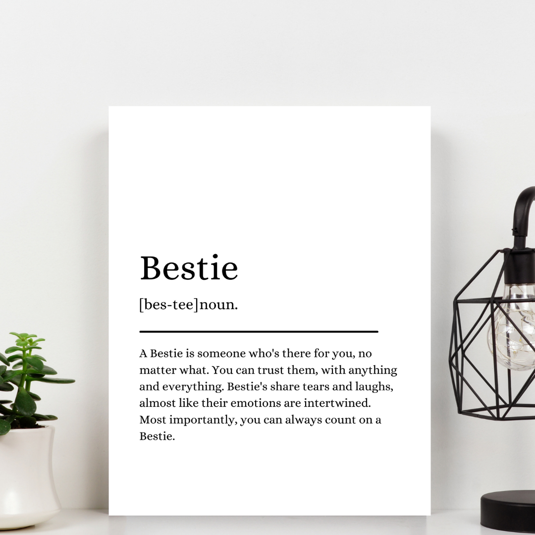 Second Ave A5 Bestie Definition Quote Word Wall Art Print Birthday Gift Home Decor