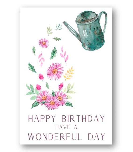 Second Ave Flower Water Can Happy Birthday Card Greetings Card For Her Female Friend