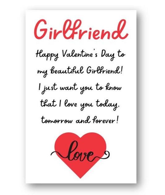 Second Ave Girlfriend Love Forever Valentine Card For Her Cute Romantic Valentine's Day