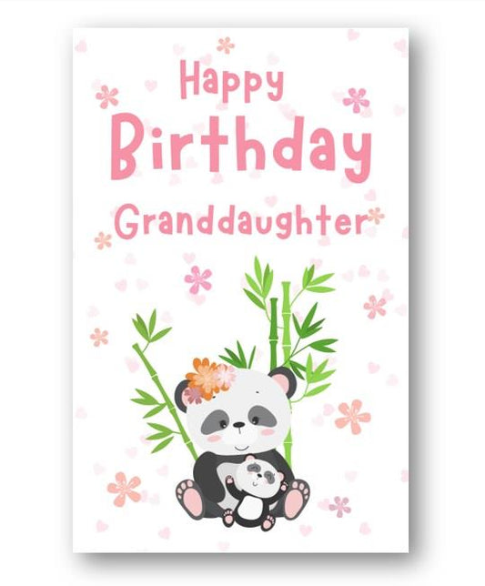 Second Ave Granddaughter Cute Panda Happy Birthday Card Greetings Card For Her