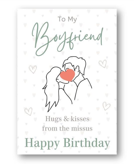 Second Ave Boyfriend Hugs and Kisses From The Missus Birthday Greetings Card