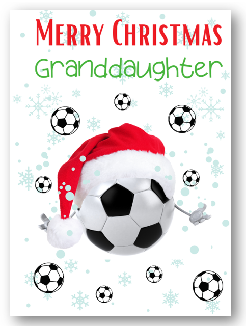 Second Ave Granddaughter Football Children's Kids Christmas Xmas Holiday Festive Greetings Card