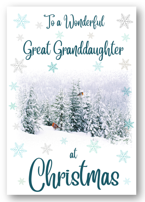 Second Ave Great Granddaughter Christmas Winter Scene Xmas Holiday Festive Greetings Card