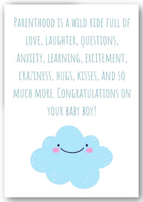 Second Ave Parenthood Is A Wild Ride Cloud Newborn Baby Boy Congratulations Card