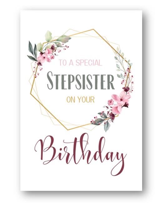Second Ave Flower Stepsister Birthday Greetings Card