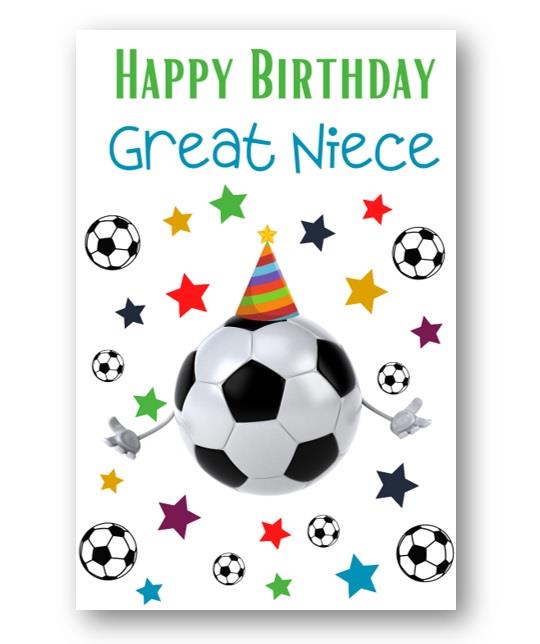 Second Ave Great Niece Football Children's Kids Happy Birthday Card Greetings Card