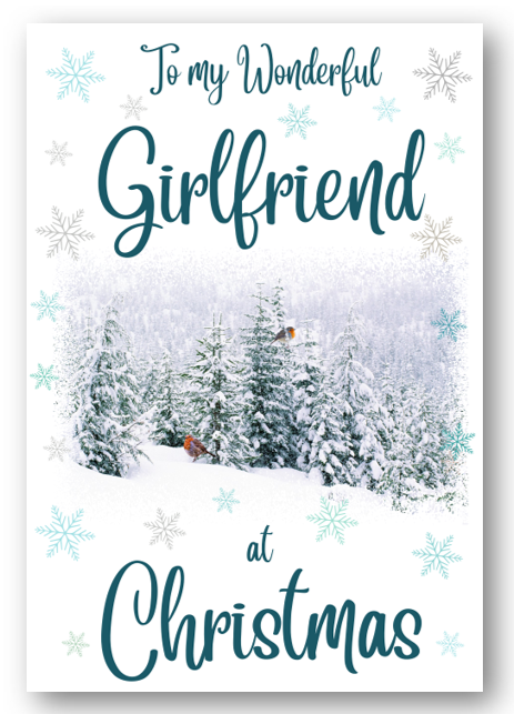 Second Ave Girlfriend Christmas Winter Scene Xmas Holiday Festive Greetings Card