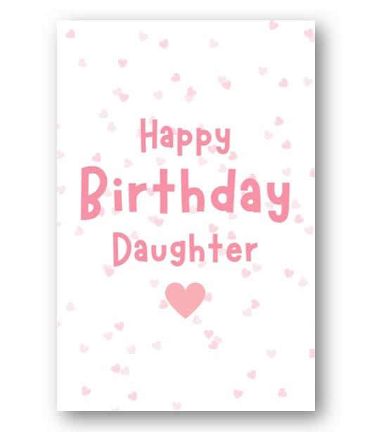 Second Ave Daughter Pink Hearts Cute Happy Birthday Card Greetings Card For Her