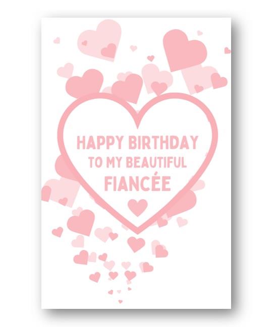 Second Ave Fiancee Pink Hearts Love Cute Happy Birthday Card Greetings Card For Her