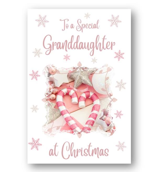 Second Ave Granddaughter Christmas Pink Heart Xmas Holiday Festive Greetings Card
