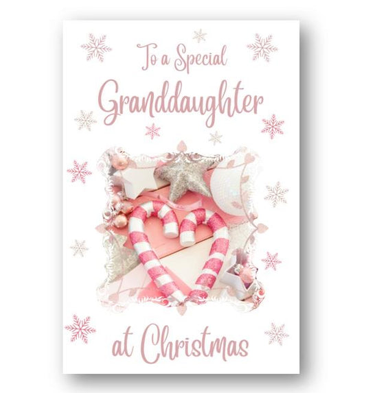 Second Ave Granddaughter Christmas Pink Heart Xmas Holiday Festive Greetings Card