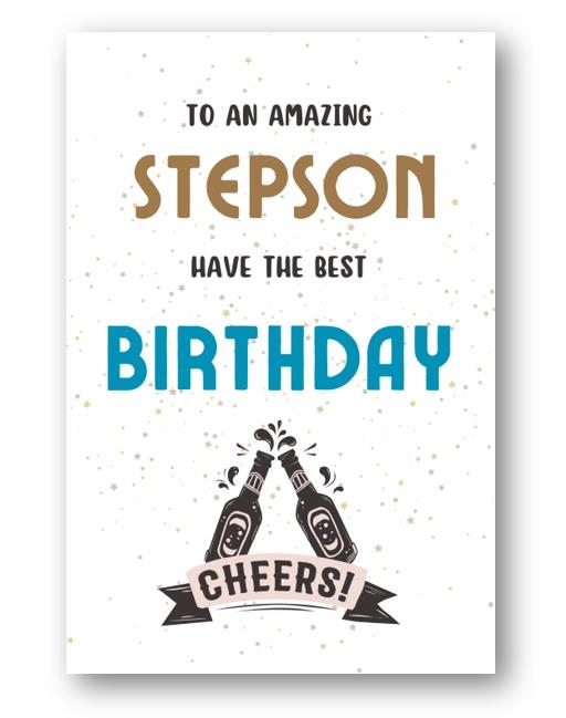 Second Ave Cheers Stepson Birthday Greetings Card