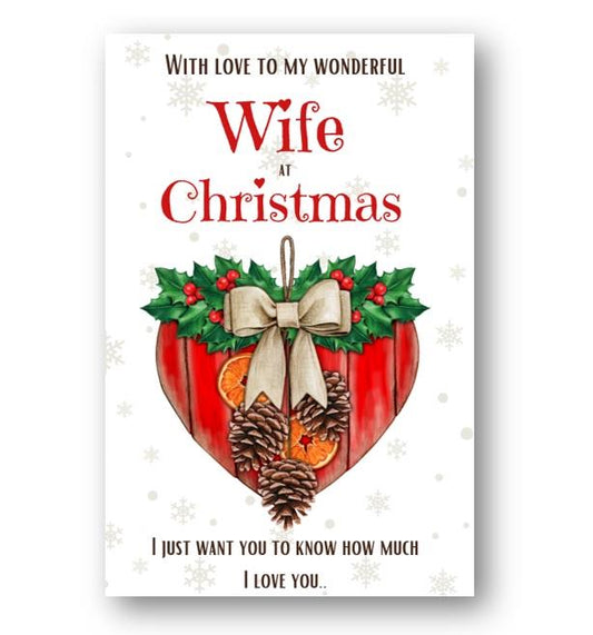 Second Ave Wonderful Wife Christmas Heart Love You Romantic Xmas Holiday Festive Greetings Card