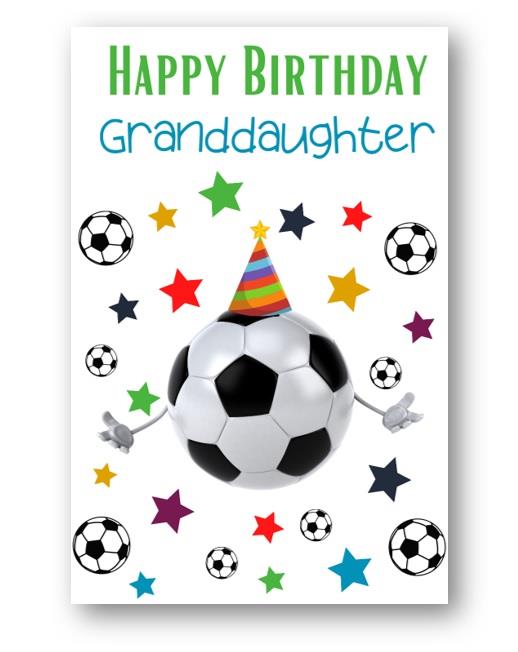 Second Ave Granddaughter Football Children's Kids Happy Birthday Card Greetings Card