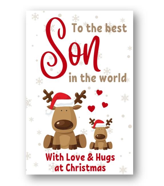 Second Ave Best Son Reindeer Children's Kids Christmas Xmas Holiday Festive Greetings Card