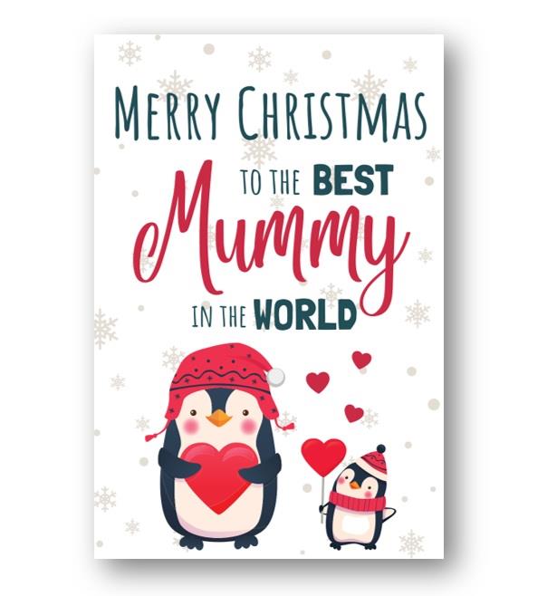 Second Ave Best Mummy Penguin Children's Kids Christmas Xmas Holiday Festive Greetings Card