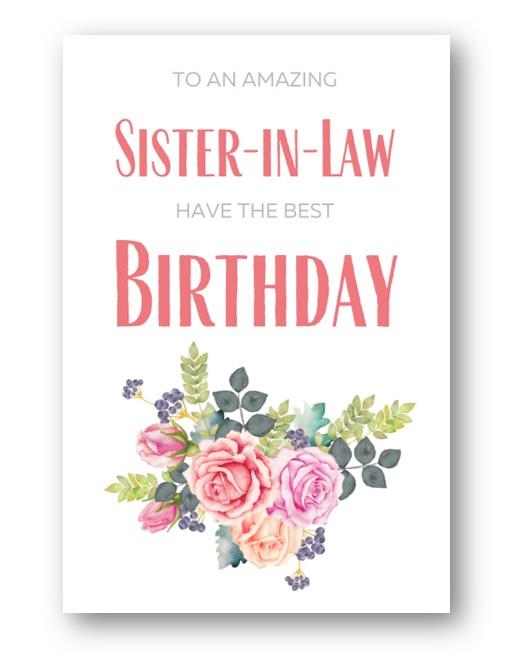 Second Ave Flower Sister-in-Law Birthday Greetings Card