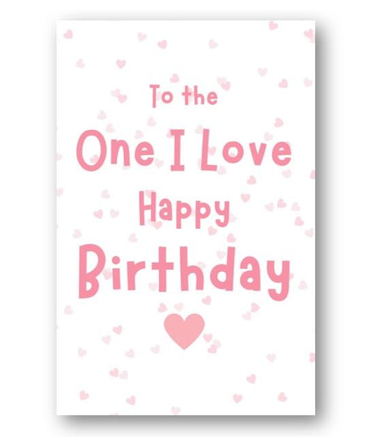 Second Ave One I Love Pink Hearts Cute Happy Birthday Card Greetings Card For Her