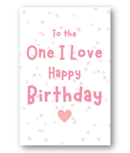 Second Ave One I Love Pink Hearts Cute Happy Birthday Card Greetings Card For Her