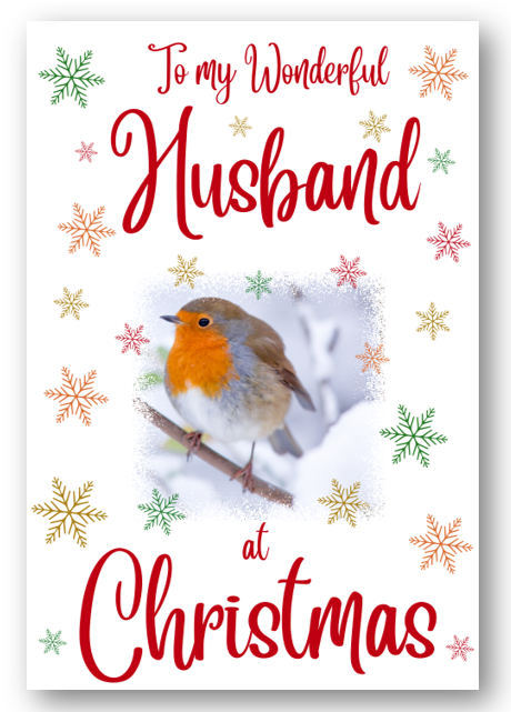 Second Ave Husband Christmas Robin Xmas Holiday Festive Greetings Card