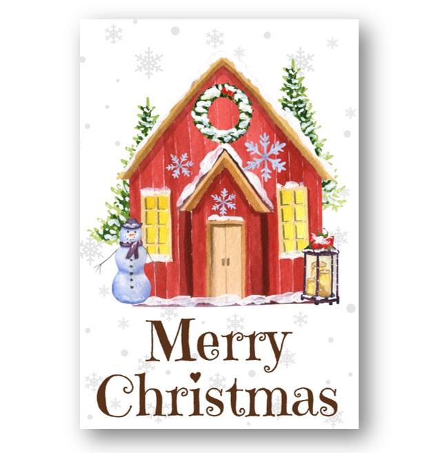 Second Ave Festive House Christmas Xmas Holiday Festive Greetings Card