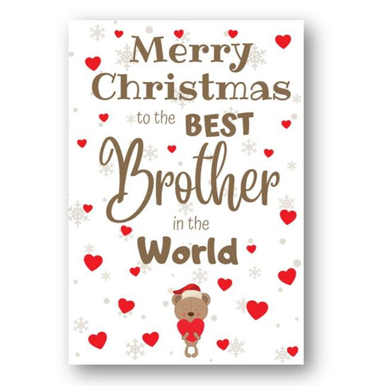 Second Ave Best Brother Bear Children's Kids Christmas Xmas Holiday Festive Greetings Card