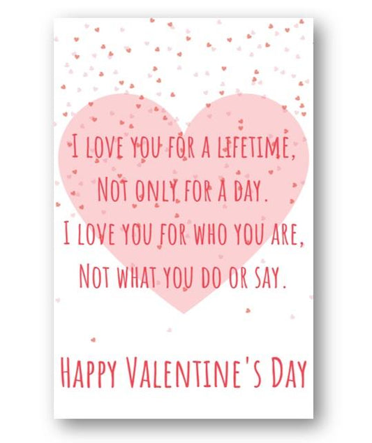Second Ave Love You For A Lifetime Valentine Card For Him/Her Cute Romantic Valentine's Day
