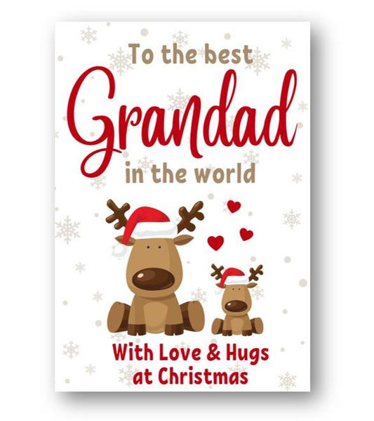 Second Ave Best Grandad Reindeer Children's Kids Christmas Xmas Holiday Festive Greetings Card