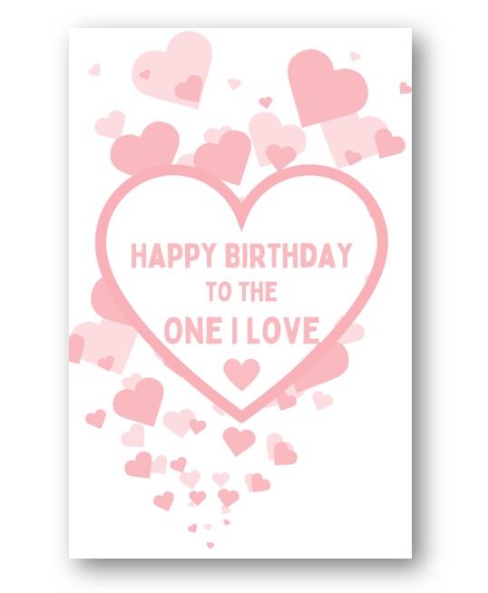 Second Ave One I Love Pink Hearts Love Cute Happy Birthday Card Greetings Card For Her