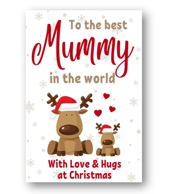 Second Ave Best Mummy Reindeer Children's Kids Christmas Xmas Holiday Festive Greetings Card