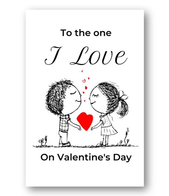 Second Ave To The One I Love Valentine Card For Him/Her Cute Romantic Valentine's Day