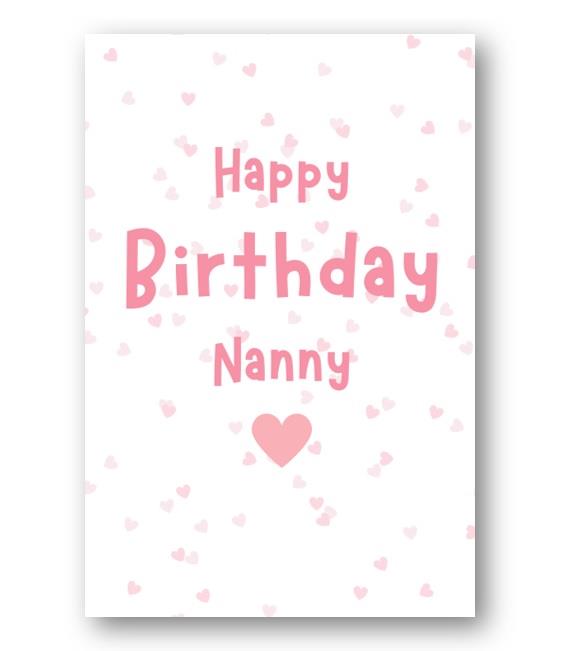 Second Ave Nanny Pink Hearts Cute Happy Birthday Card Greetings Card For Her