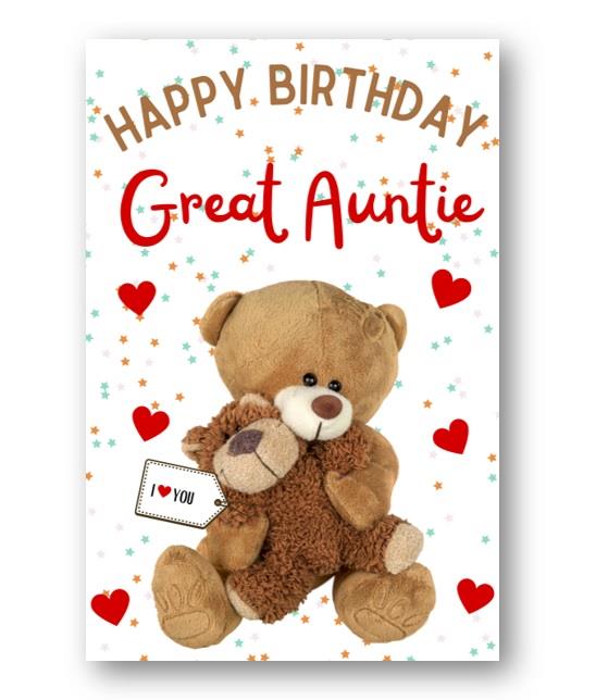 Second Ave Great Auntie I Love You Bear Cute Happy Birthday Card Greetings Card