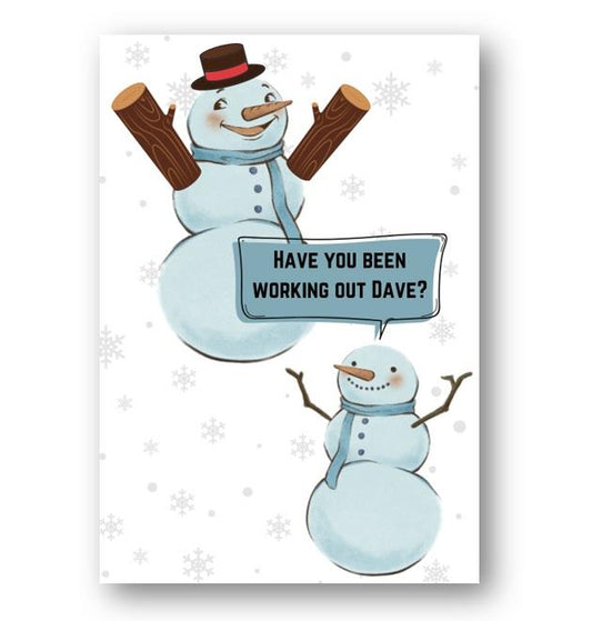 Second Ave Funny Joke Snowman Gym Christmas Xmas Holiday Festive Greetings Card