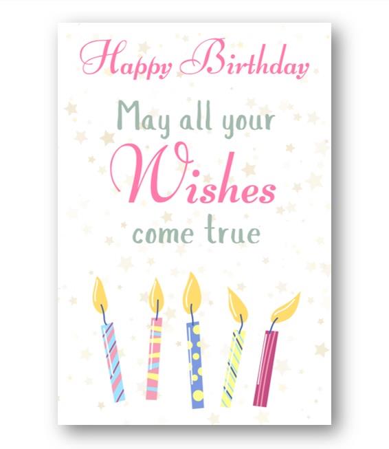 Second Ave All Your Wishes Birthday Candle Happy Birthday Card Greetings Card Friend