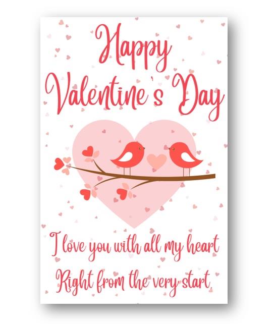 Second Ave Love You With All My Heart Valentine Card For Him/Her Cute Romantic Valentine's Day