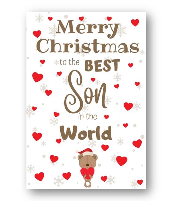 Second Ave Best Son Bear Children's Kids Christmas Xmas Holiday Festive Greetings Card