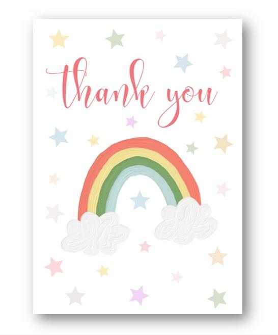 Second Ave Rainbow Stars Thank You Card