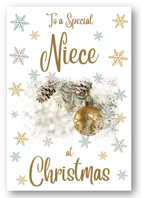 Second Ave Niece Christmas Gold Bauble Xmas Holiday Festive Greetings Card