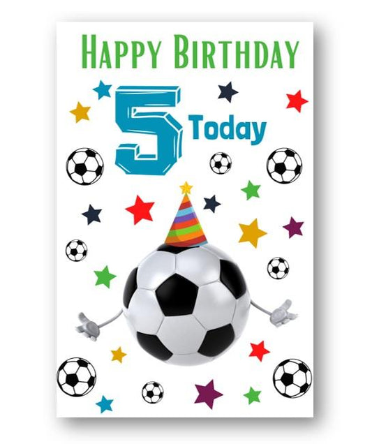 Second Ave 5th Birthday Age 5 Football Children's Kids Happy Birthday Card Greetings Card