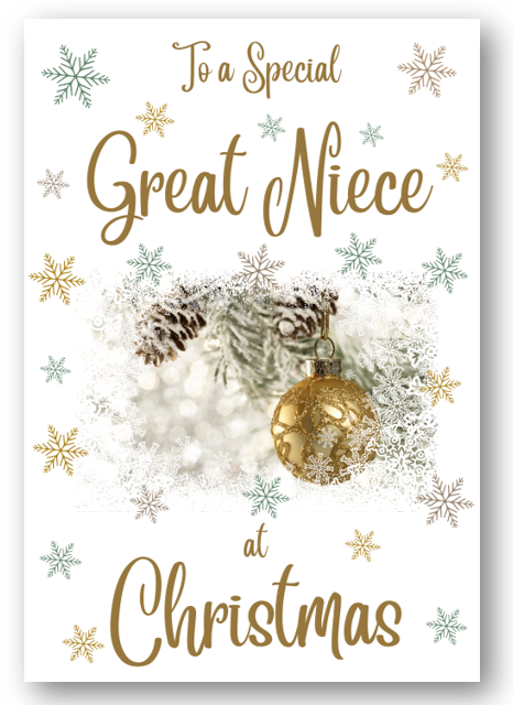 Second Ave Great Niece Christmas Gold Bauble Xmas Holiday Festive Greetings Card