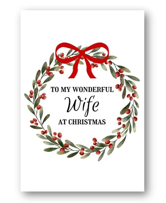 Second Ave Wife Wreath Christmas Xmas Holiday Festive Greetings Card