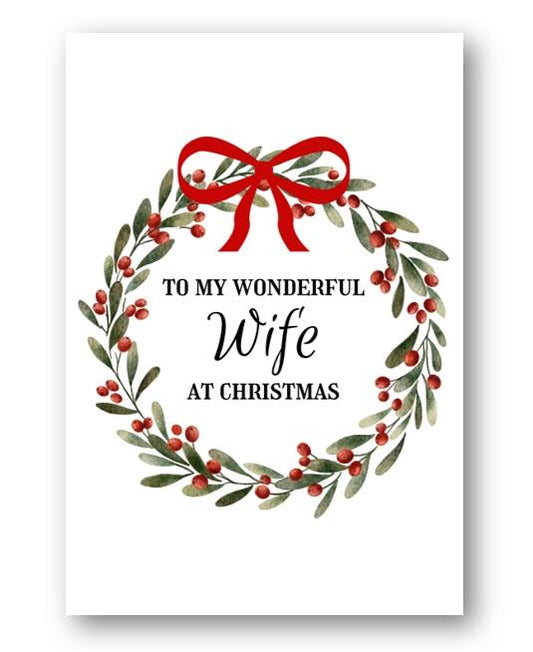 Second Ave Wife Wreath Christmas Xmas Holiday Festive Greetings Card