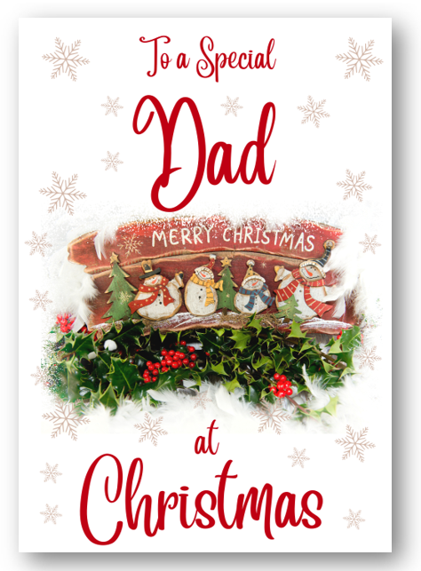Second Ave Dad Christmas Red Holly Snowman Xmas Holiday Festive Greetings Card