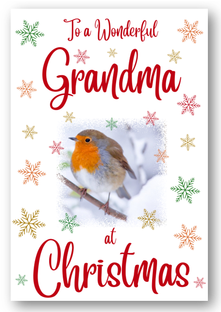 Second Ave Grandma Christmas Robin Xmas Holiday Festive Greetings Card